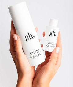 gh SISTEMA BIFASE es su desmaquillante de ojos y labios.