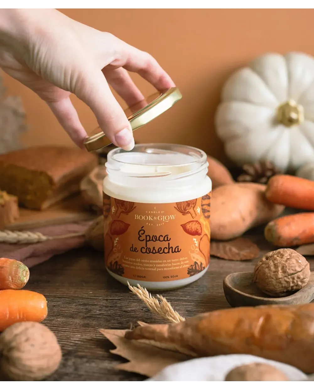 Book and Glow Vela Época de Cosecha