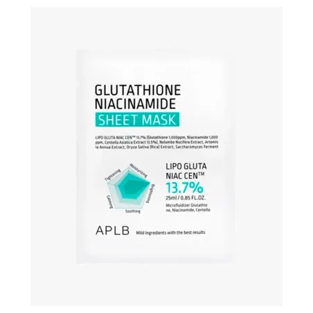 APLB Glutathione Niacinamide Sheet Mask Mascarilla Facial 25 ml