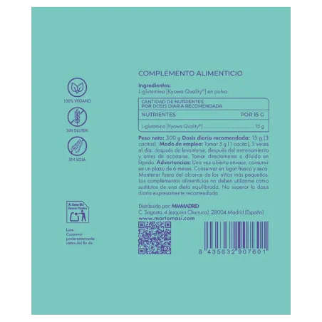 L-glutamina ingredientes