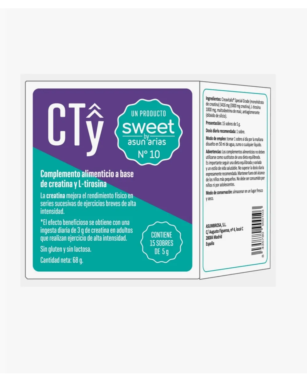 Sweet nº10 Cty Creatina + Tirosina 15 Sobres