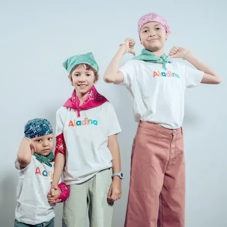 Pañuelo Solidario Aladina - Rosa Valiente