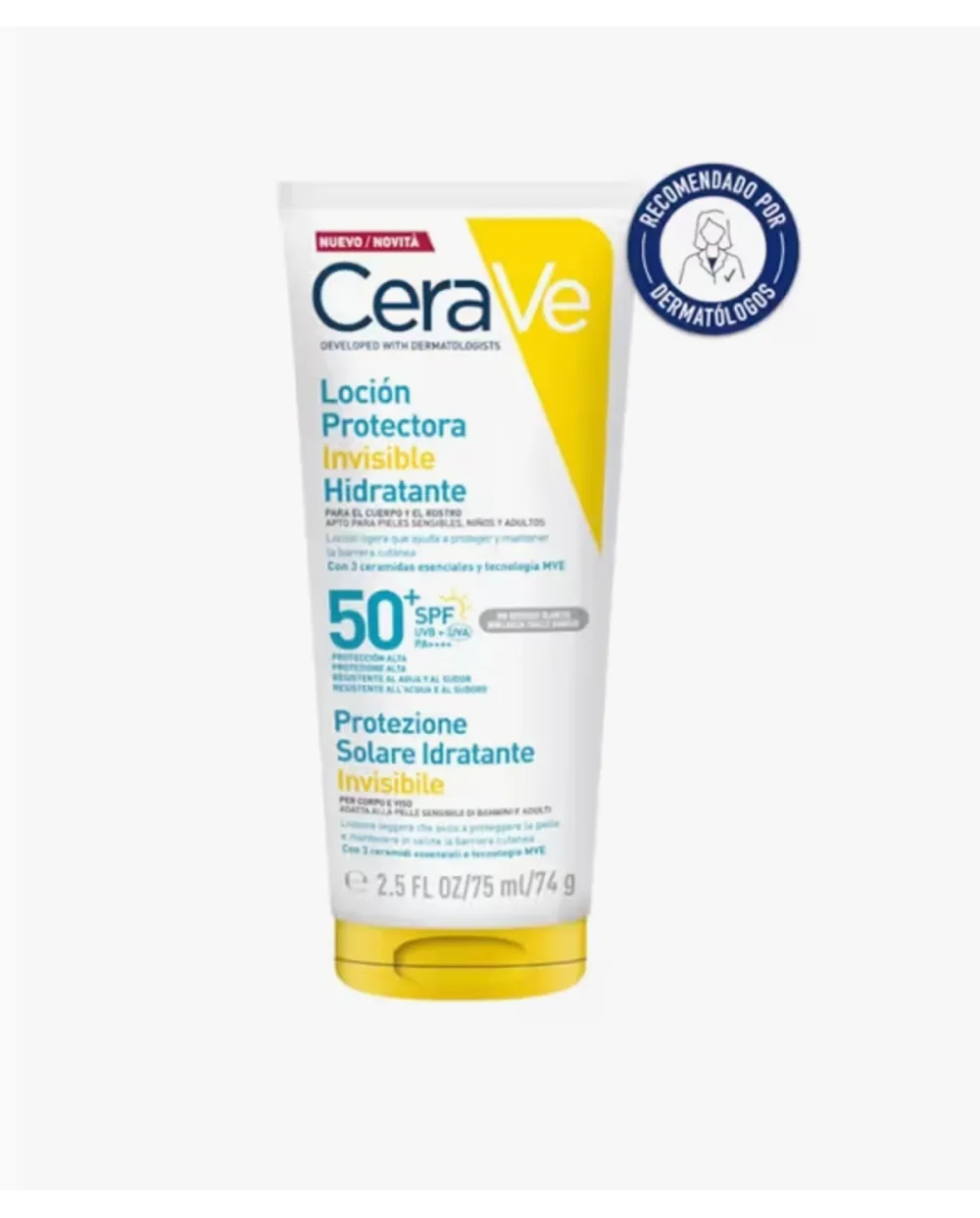 Cerave Loción Protectora Invisible Hidratante SPF50 75 ml
