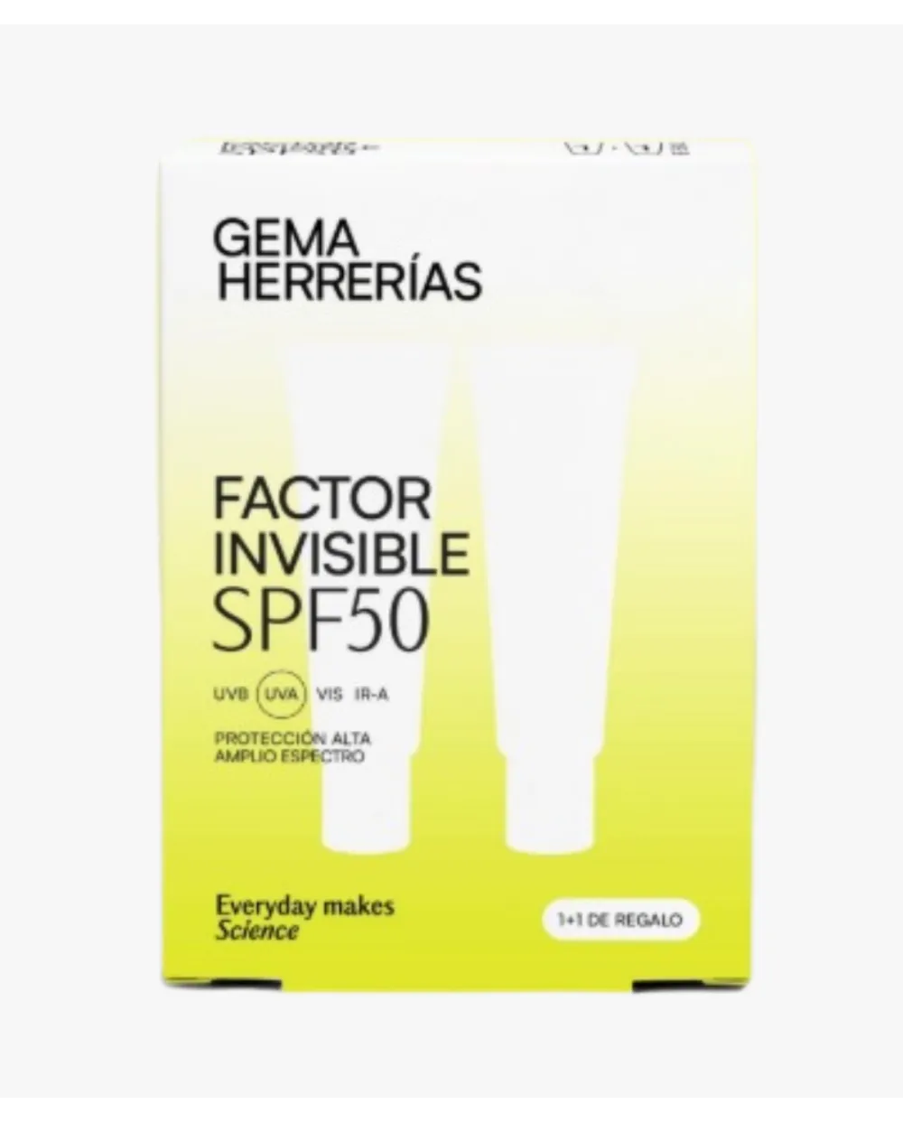 Gema Herrerías Duplo Factor Invisible SPF50 Amplio espectro [UVB UVA VIS IR-A] 45 ml + 45 ml