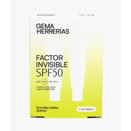 Gema Herrerías Duplo Factor Invisible SPF50 Amplio espectro [UVB UVA VIS IR-A] 45 ml + 45 ml