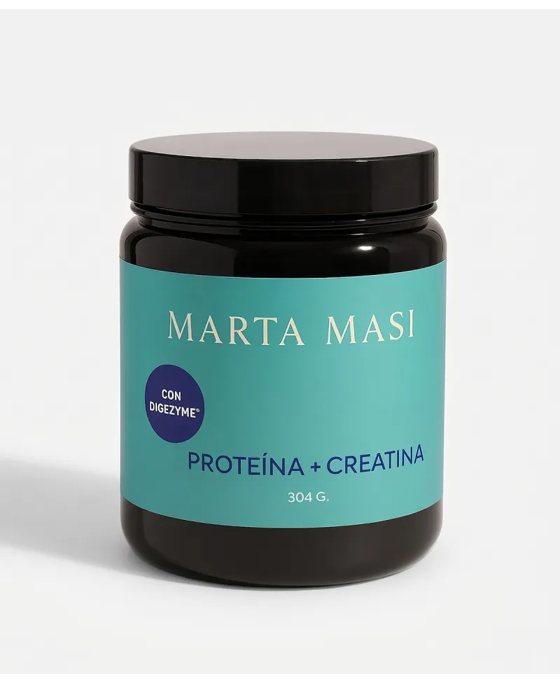 Bote de 304g de Proteína vegetal y Creatina con DigeZyme de Marta Masi