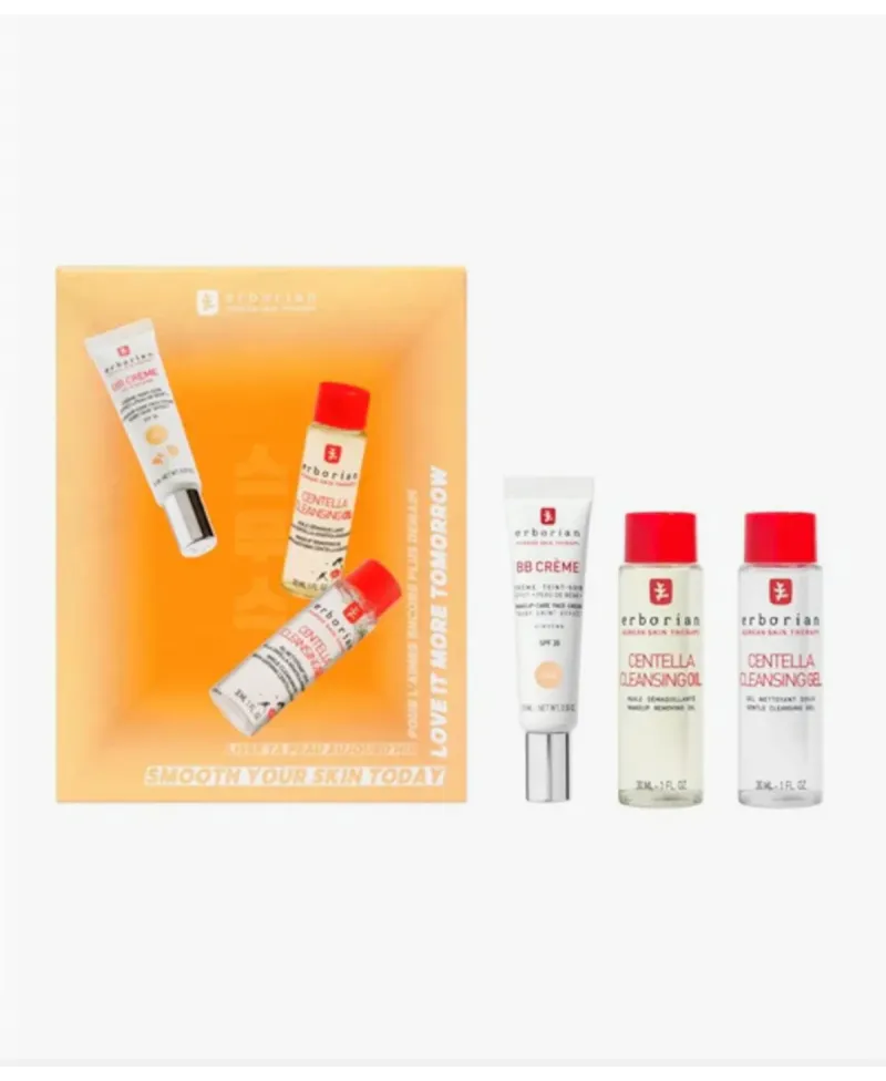 Erborian El Trío Alisador: BB Creme Nude 15 ml + Centella Oil 30 ml + Centella Gel 30 ml