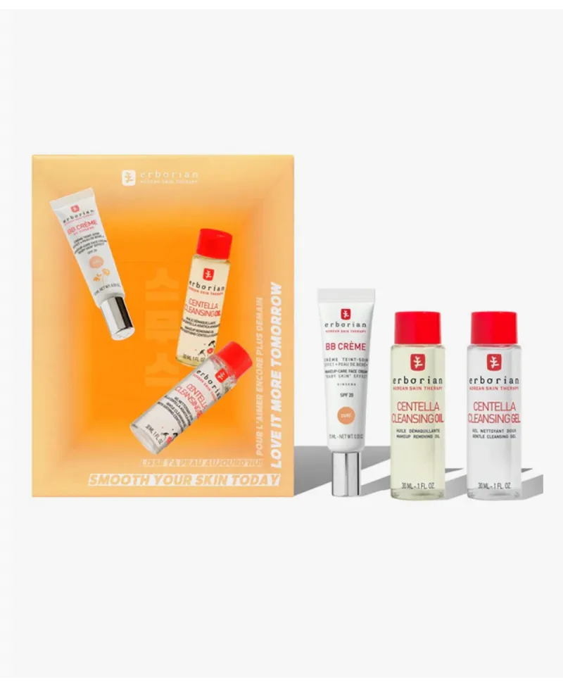 Erborian El Trío Alisador: BB Creme Dore 15 ml + Centella Oil 30 ml + Centella Gel 30 ml
