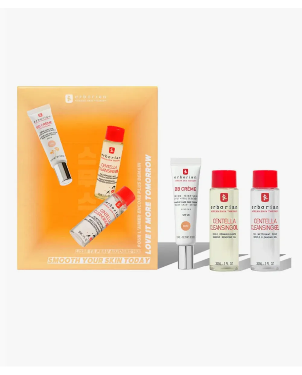 Erborian El Trío Alisador: BB Creme Dore 15 ml + Centella Oil 30 ml + Centella Gel 30 ml