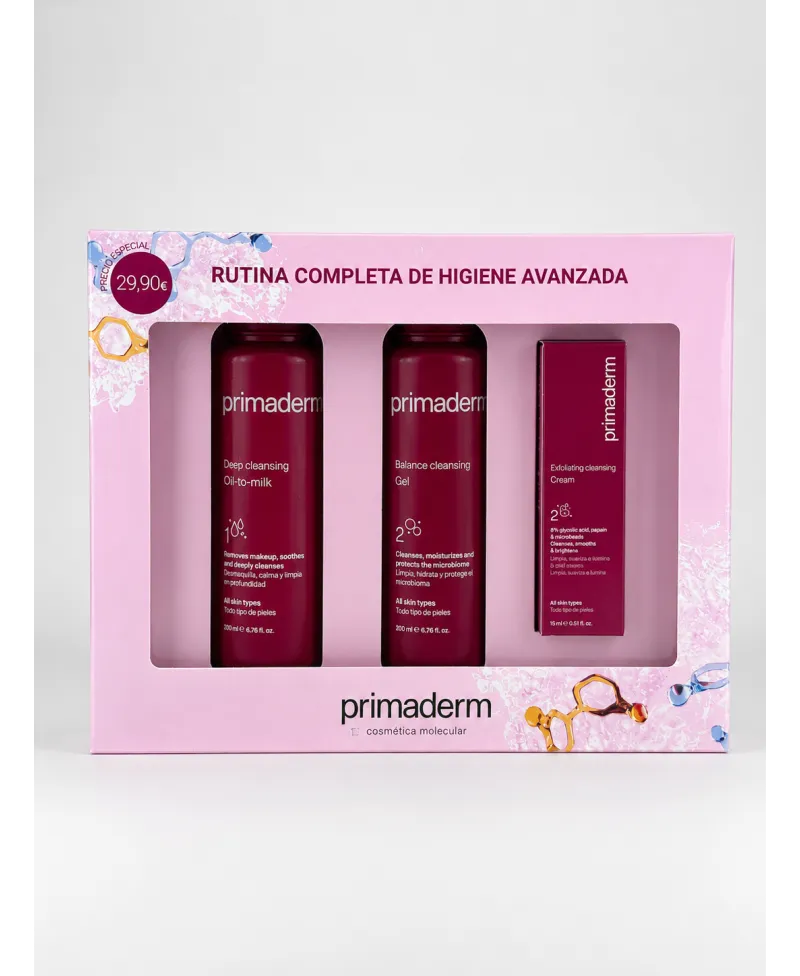 Primaderm Pack rutina completa de higiene avanzada