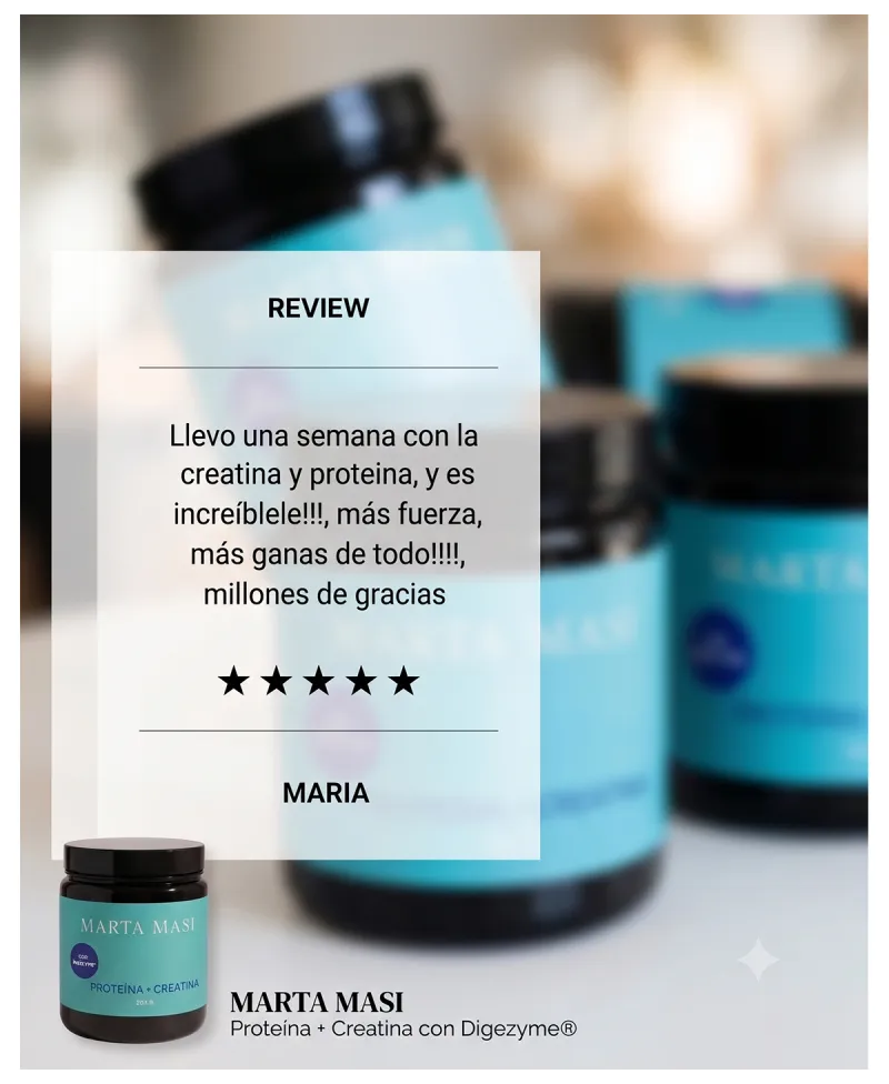 Bote de 304g de Proteína vegetal y Creatina con DigeZyme de Marta Masi
