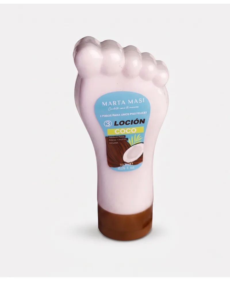 bote Marta Masi Loción de Pies Hidratante con Aroma a Coco
