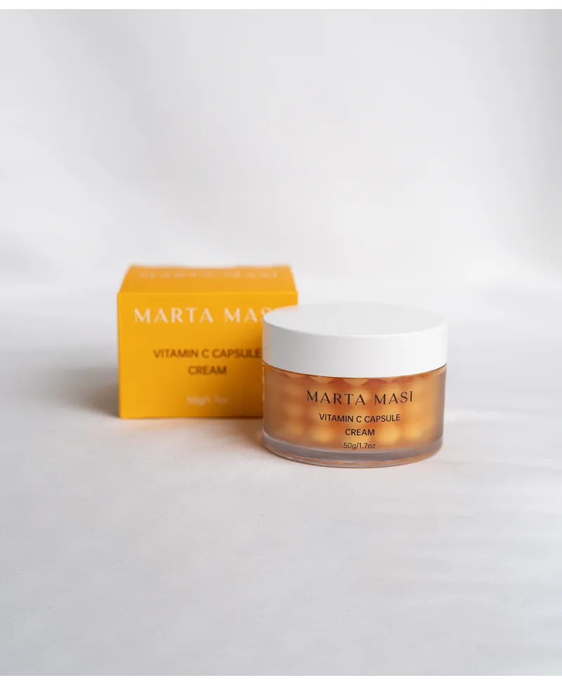 Caja y bote Marta Masi Crema Facial Iluminadora con Vitamina C y Niacinamida