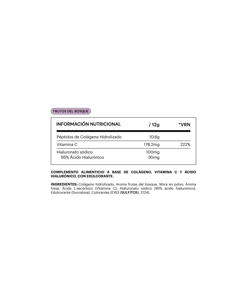 Belevels Collagen 360g Sabor Frutos del Bosque