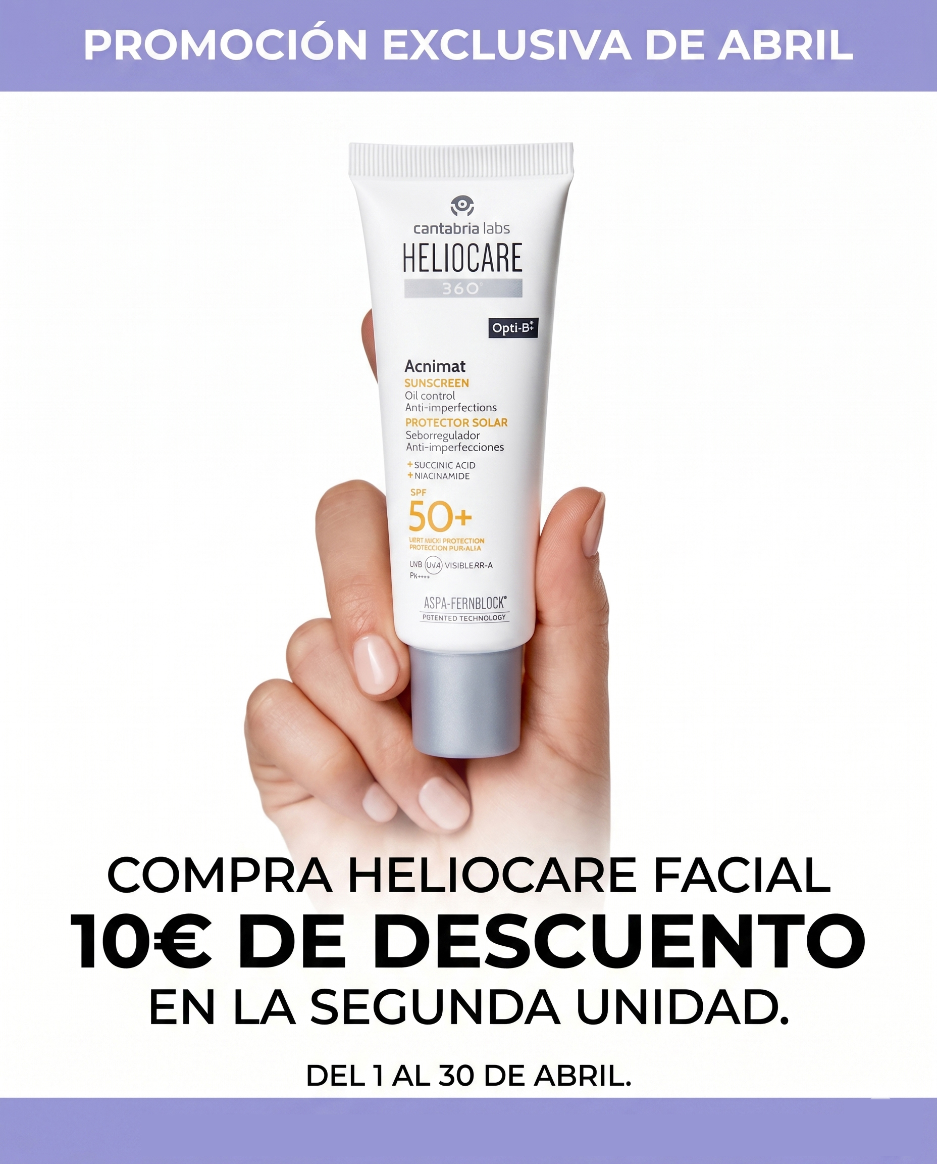 0 euros de descuento en la segunda unidad de HELIOCARE FACIAL