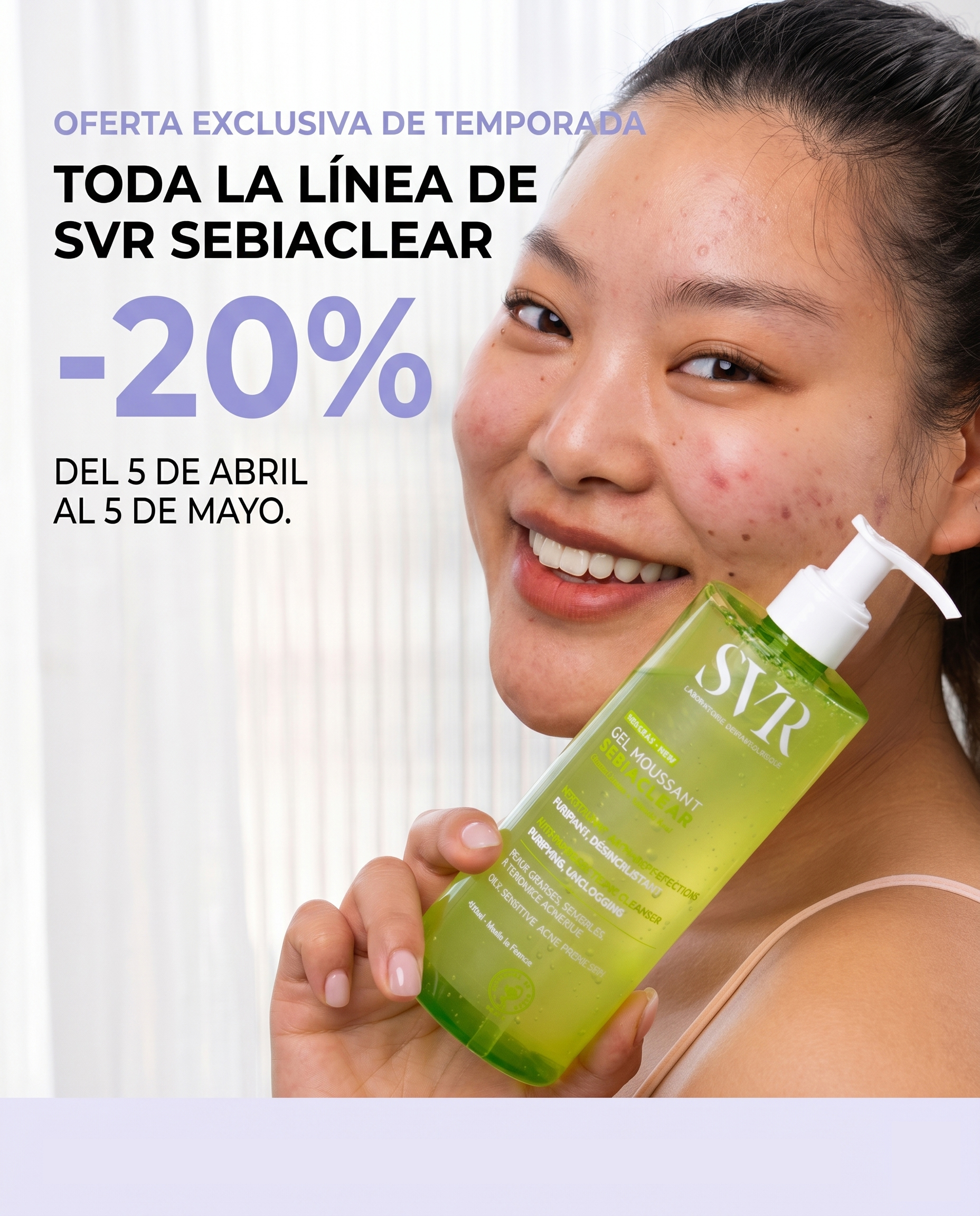 promocion línea sebiaclear de SVR 20% DE DESCUENTO
